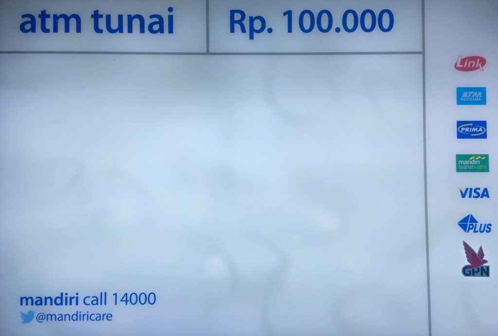 ATM Tunal - Cash ATM that will dispense 100,000 rupiah bank notes