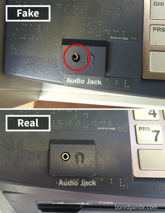 Offset ATM Audio Jack - Potential ATM with Skimmer. Look for Unsafe ATMs and a ATM Skimmer When You Visit Bali.