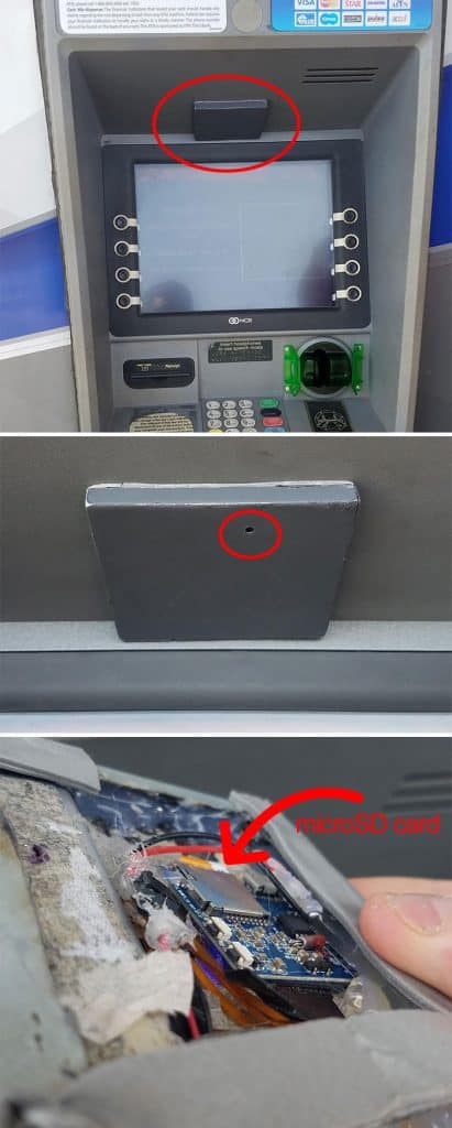 Pin Hole Camera on ATM to capture your PIN - Unsafe ATM.  Look for Unsafe ATMs a ATM Skimmer When You Visit Bali.