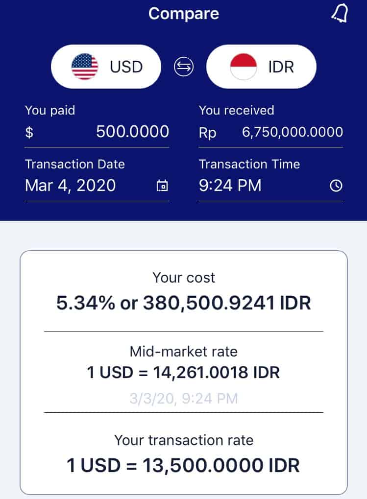 Compare Exchange Rates in XE Currency App